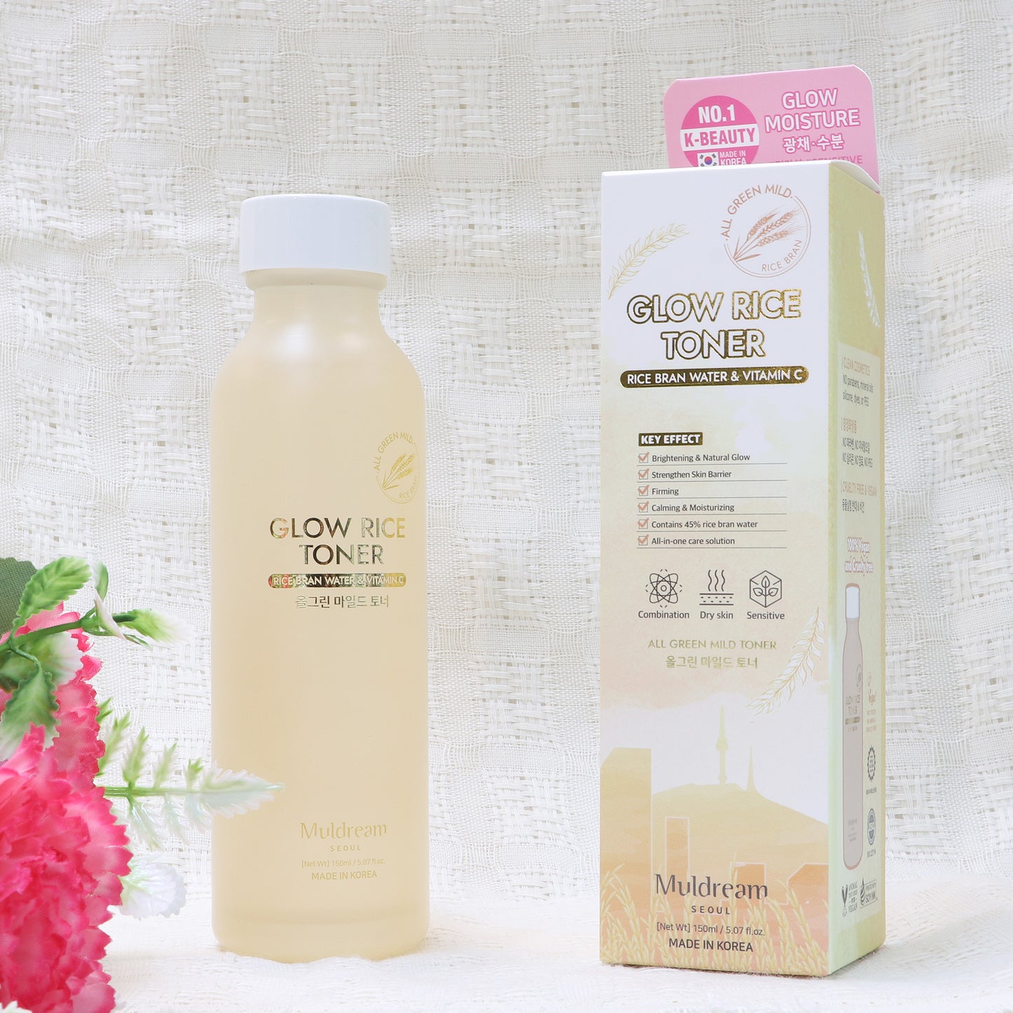 Muldream Glow Rice Toner 150ml - SkinCureAsia