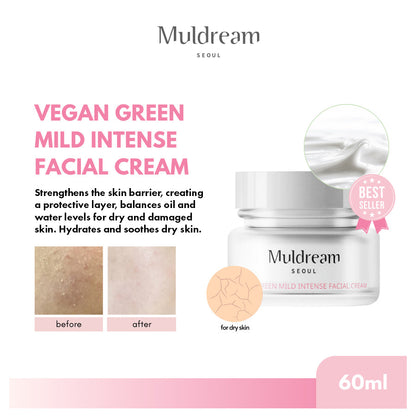 Muldream Vegan Green Mild Intense Facial Cream 50ml - SkinCureAsia